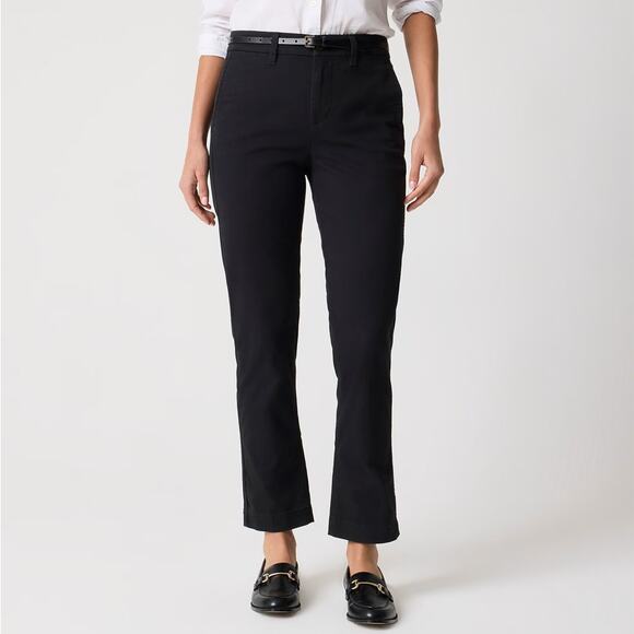 J.Crew High-Rise Girlfriend Chino Pants WMNS 16 Plus Black Straight Leg Stretch - Picture 1 of 8